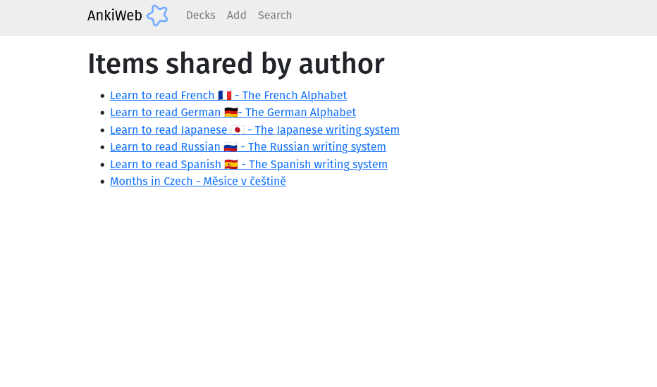 Ankiweb decks preview