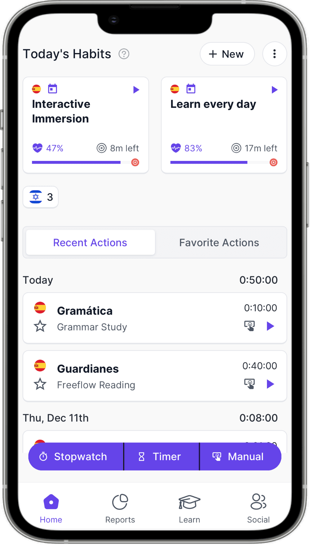 Refold Time Tracker interface