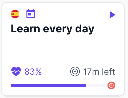 Habit card showing daily progress